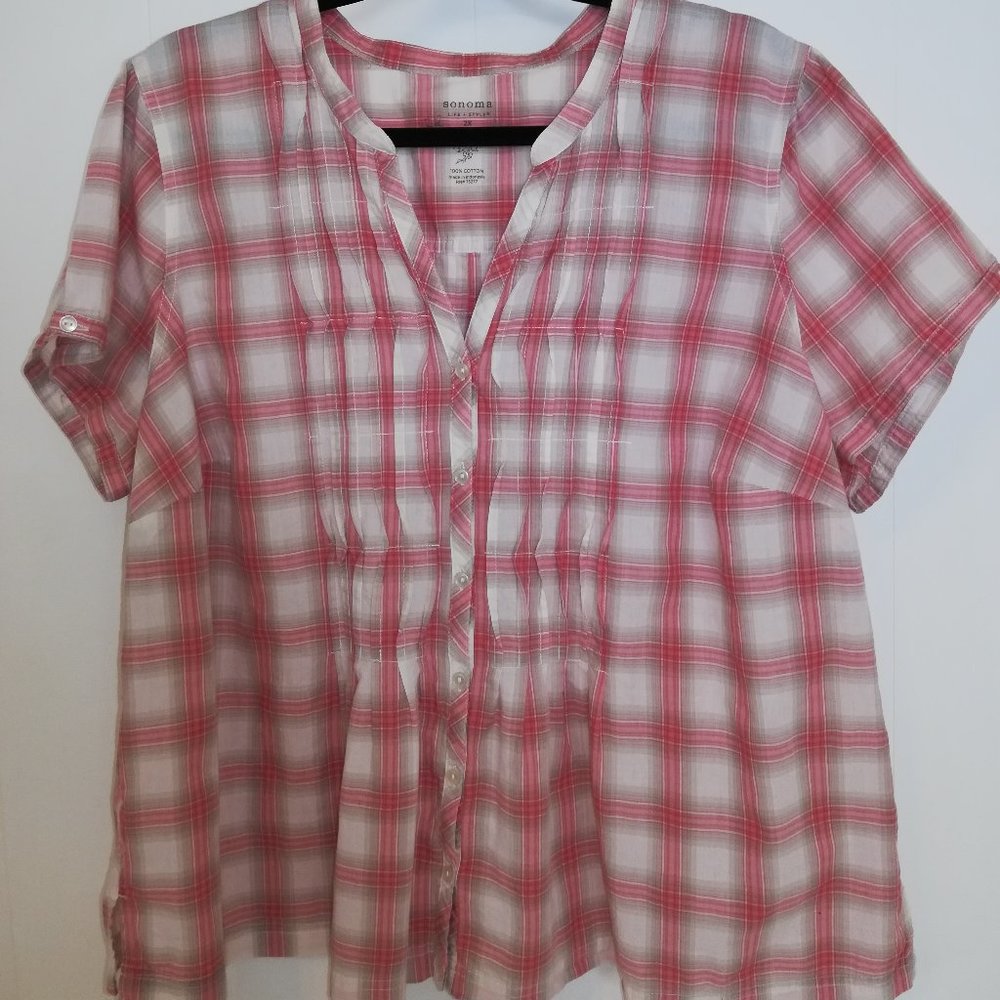 100% Cotton Pintuck Blouse